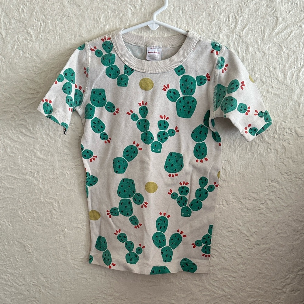 Hanna Andersson Sunrise Cactus Tan Green Short John Pajama Top 10 Kids Boys